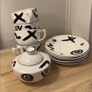 Mikasa vintage abstract tea set